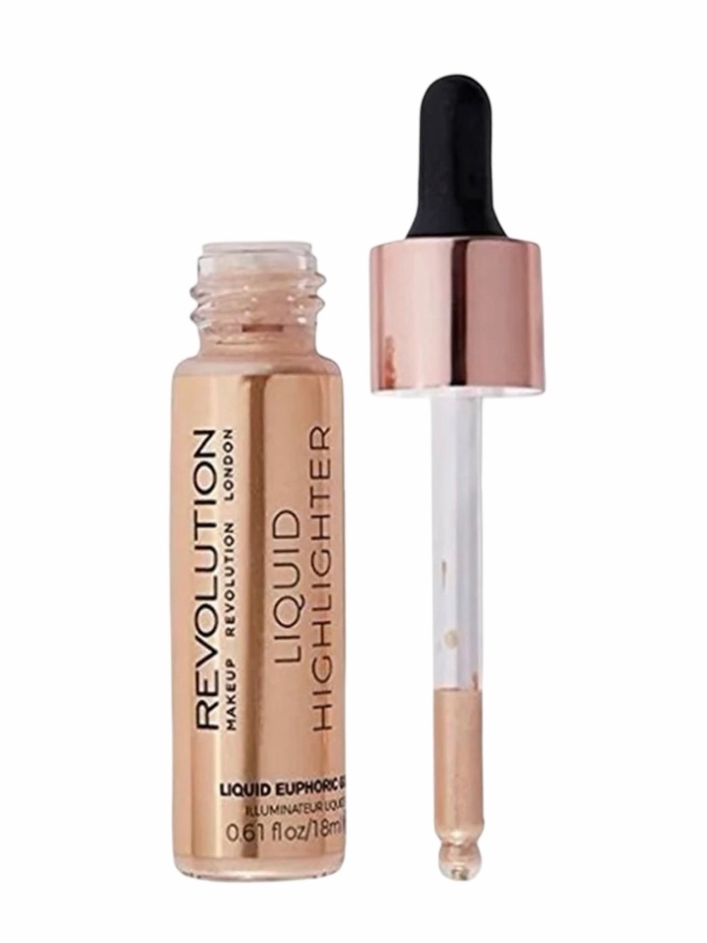 Makeup Revolution Euphoric Gold Liquid Highlighter - 0.61 fl oz / 18 ml